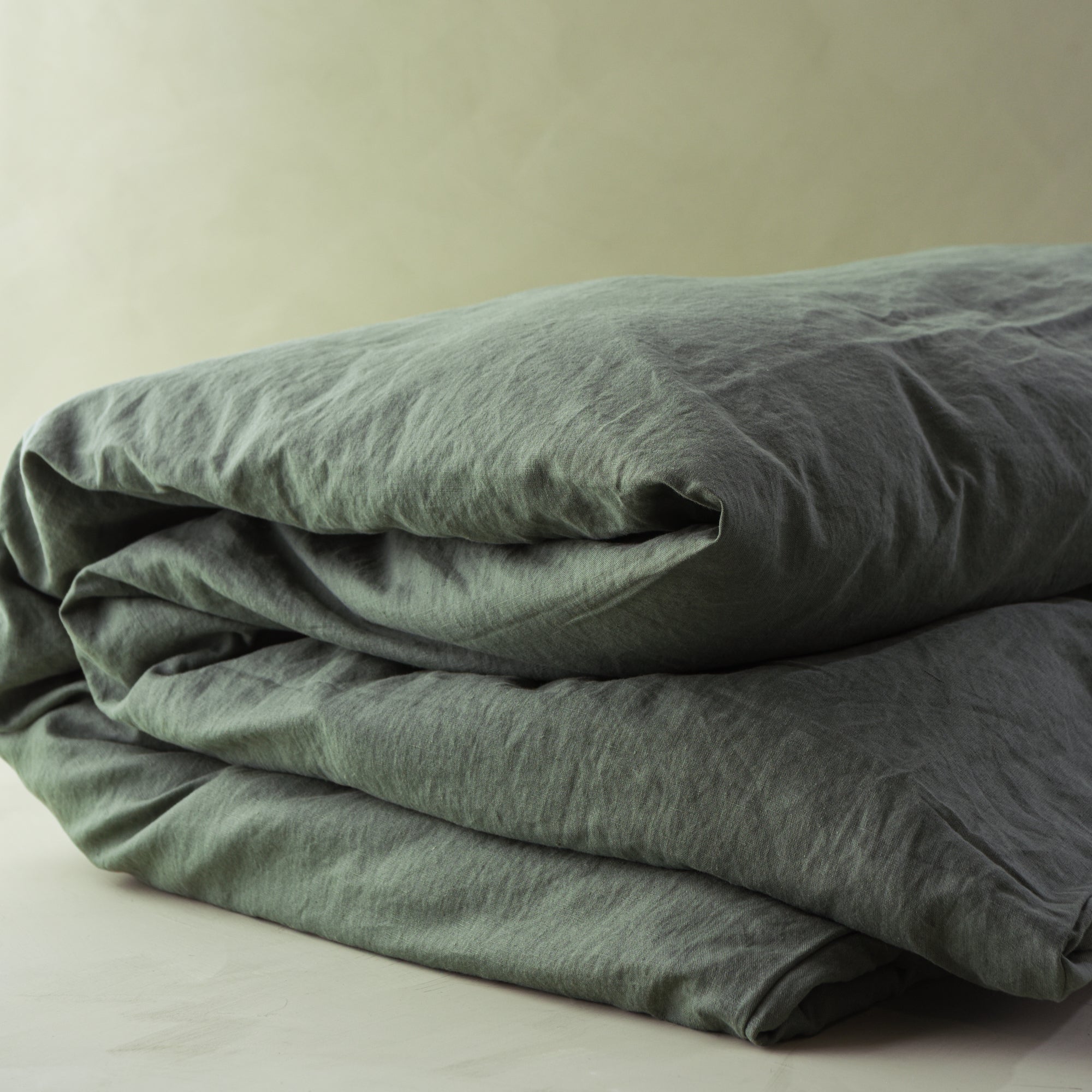 Dusty Green Linen Cotton Duvet Cover