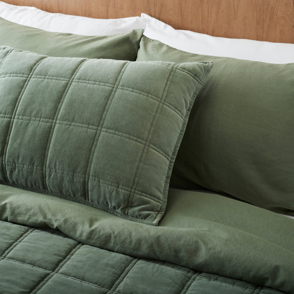 Dusty Green Linen Cotton Duvet Cover
