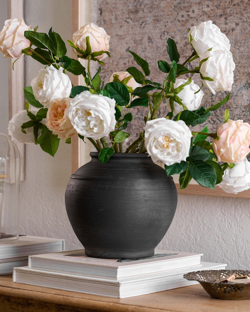Rustic Black Hand-Made Vase