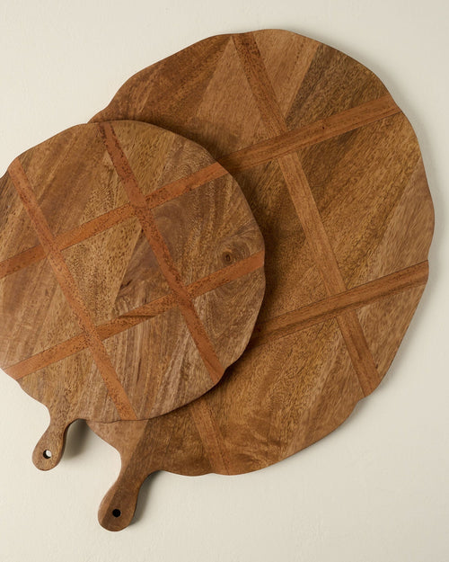 Antiqued Wood Large Oval Serving Board