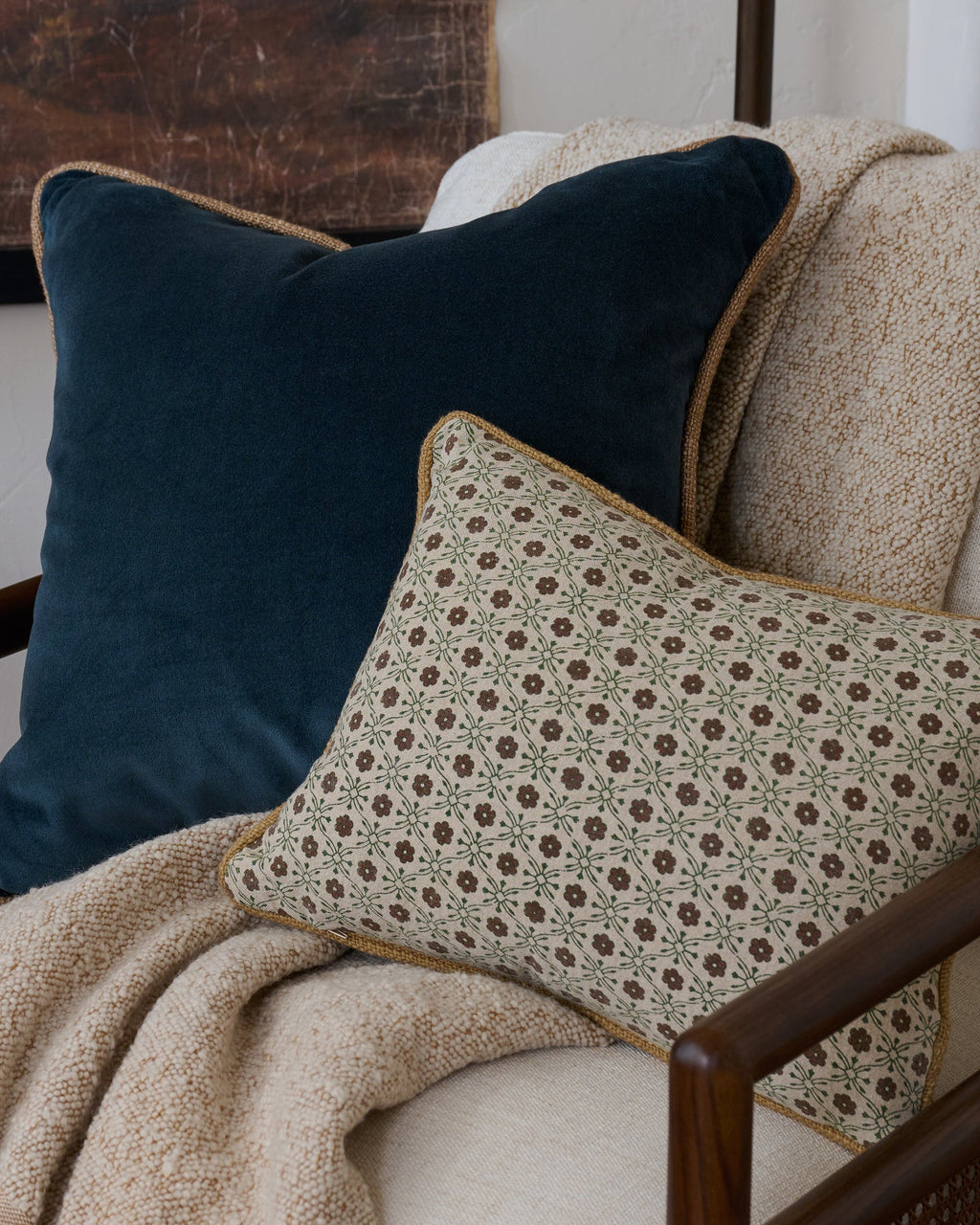 Thea Clay Block Print Pillow w/ insert, 12x16