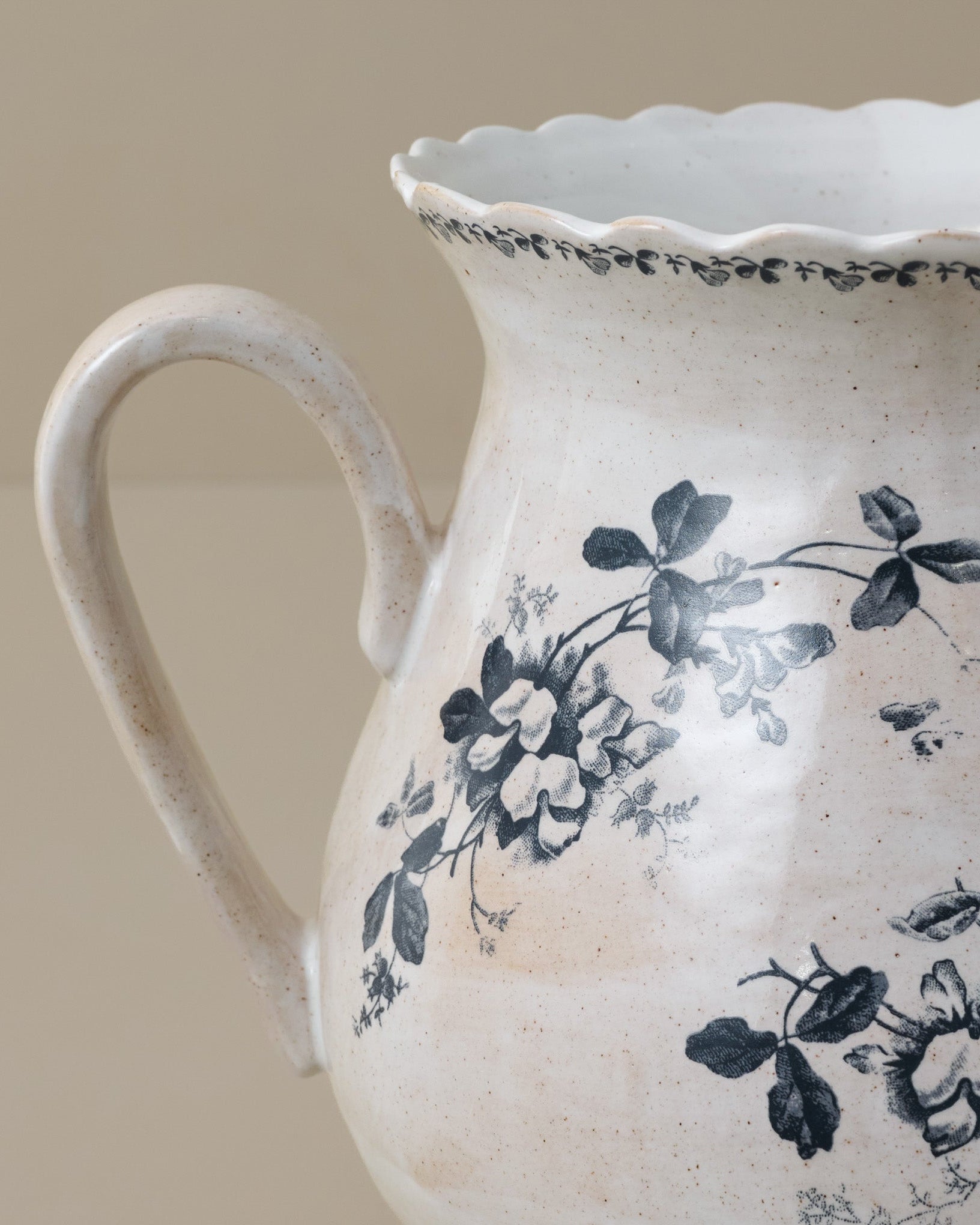 Heirloom Garden Navy Floral Vase with Handles