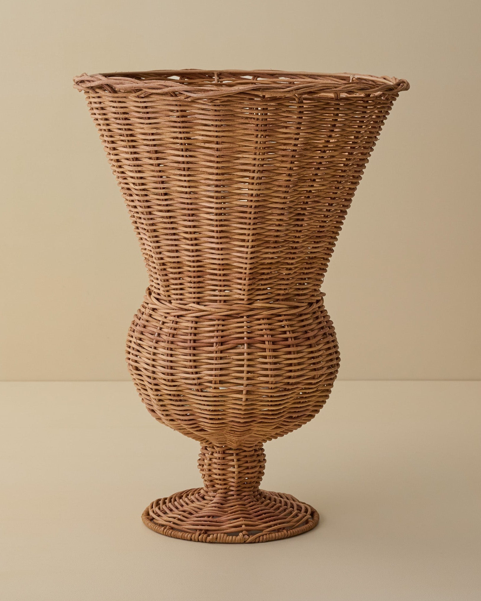 Woven Rattan Footed Vessel