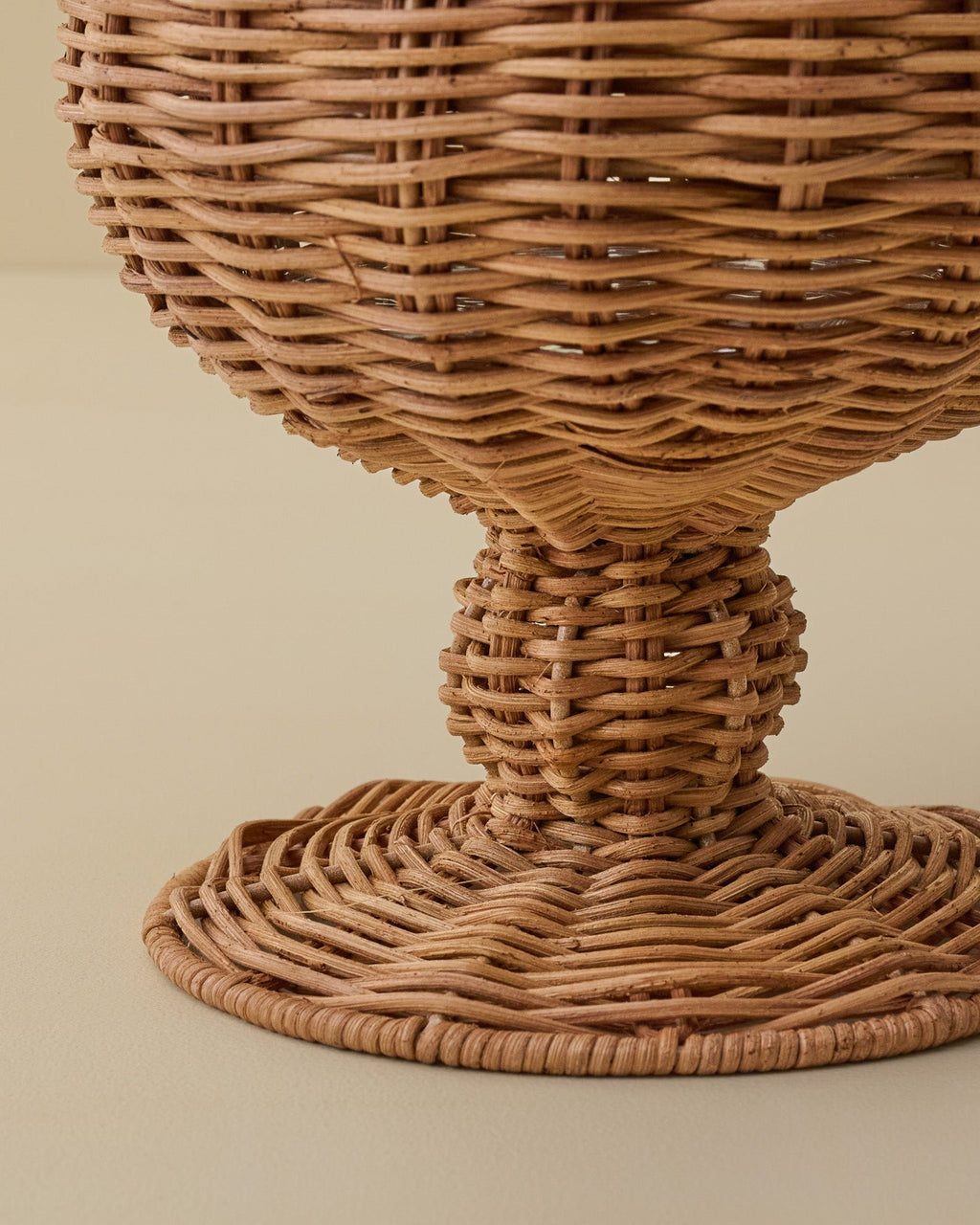 Woven Rattan Footed Vessel