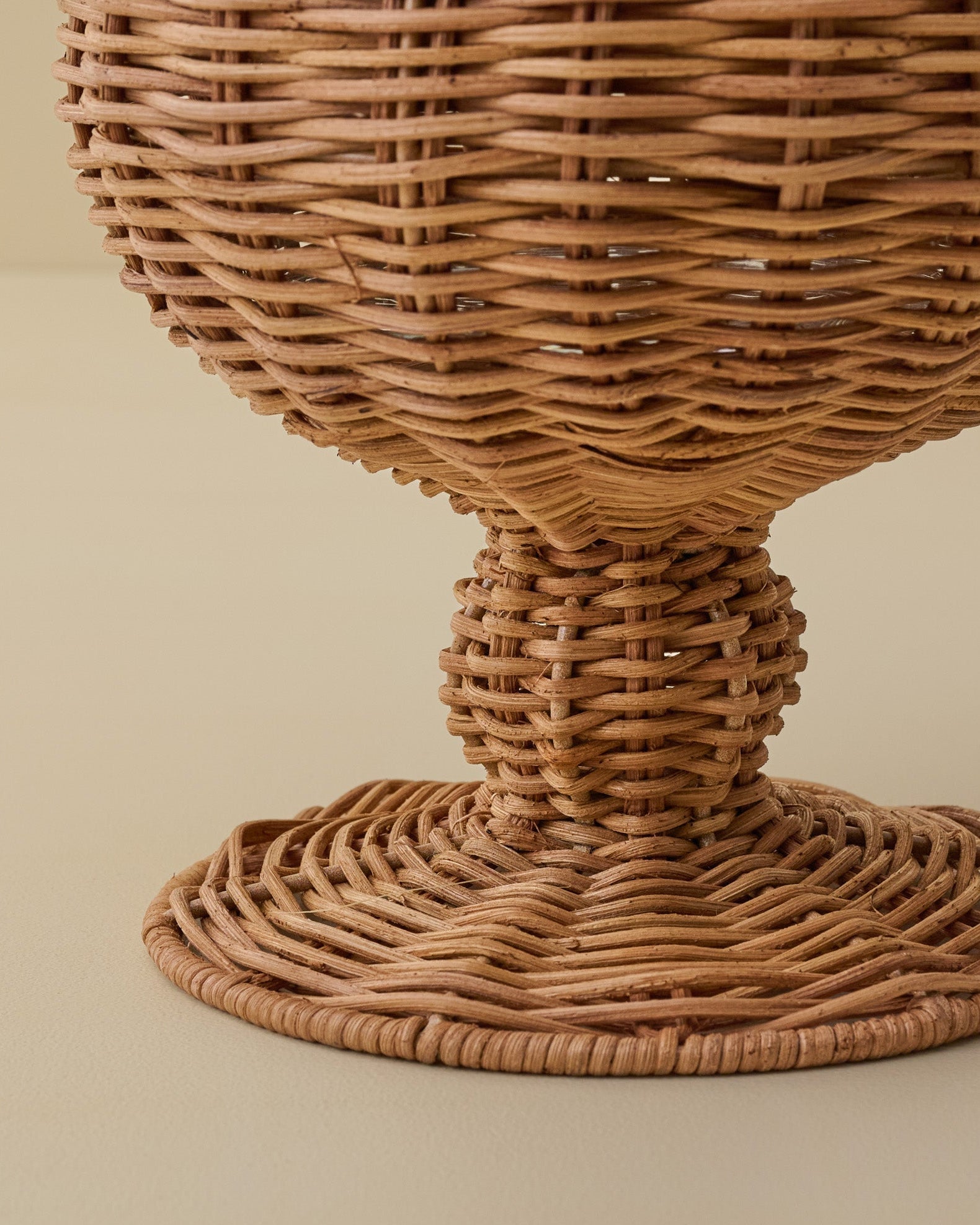 Woven Rattan Footed Vessel
