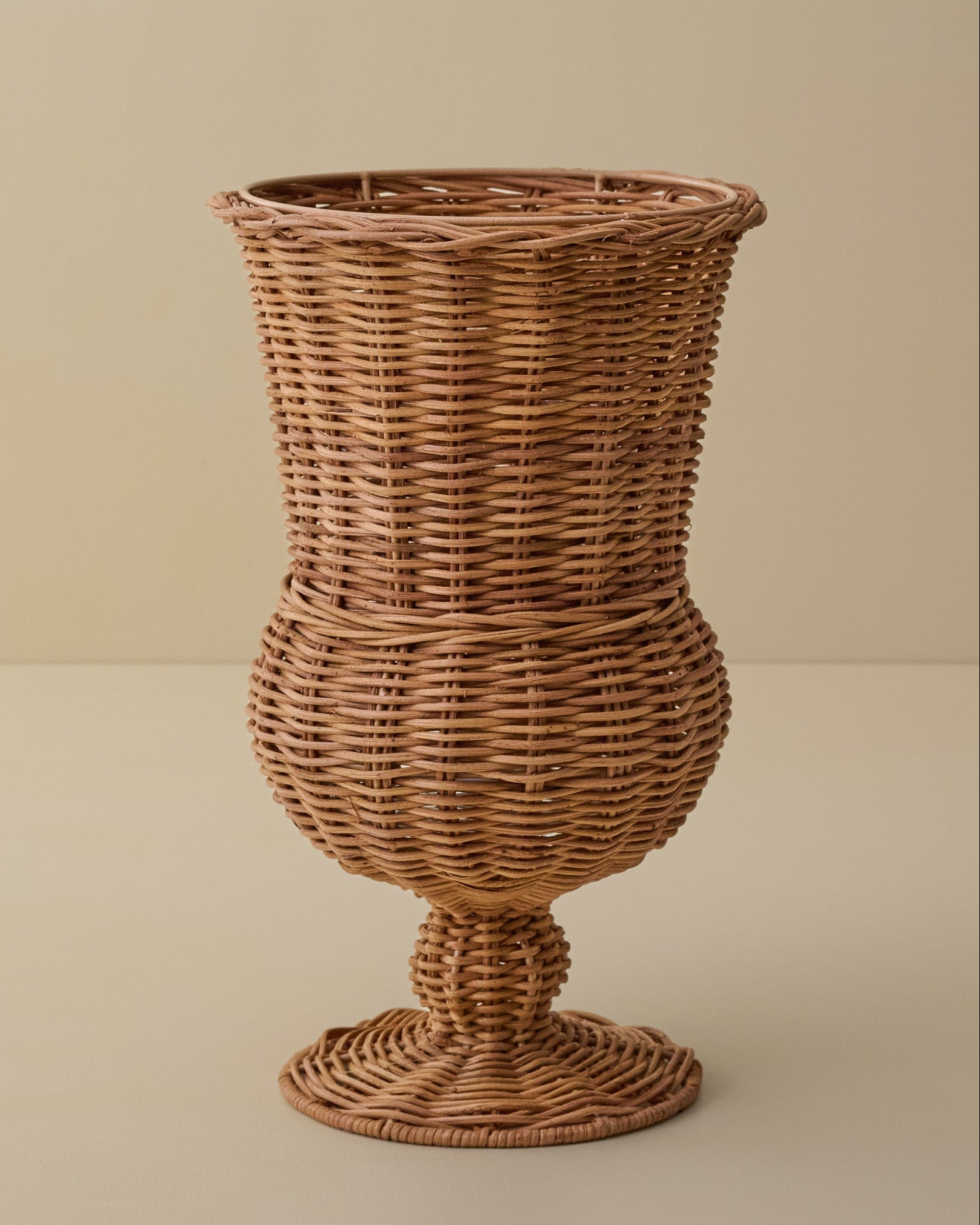 Woven Rattan Footed Vessel