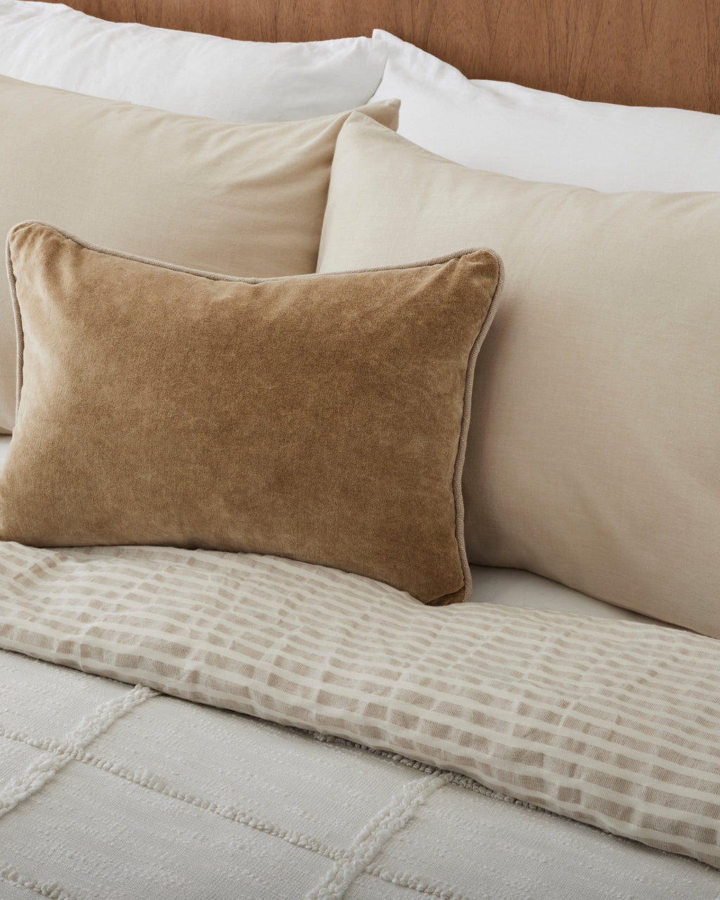 Antique White + Oatmeal Stripe Linen Cotton Duvet Cover