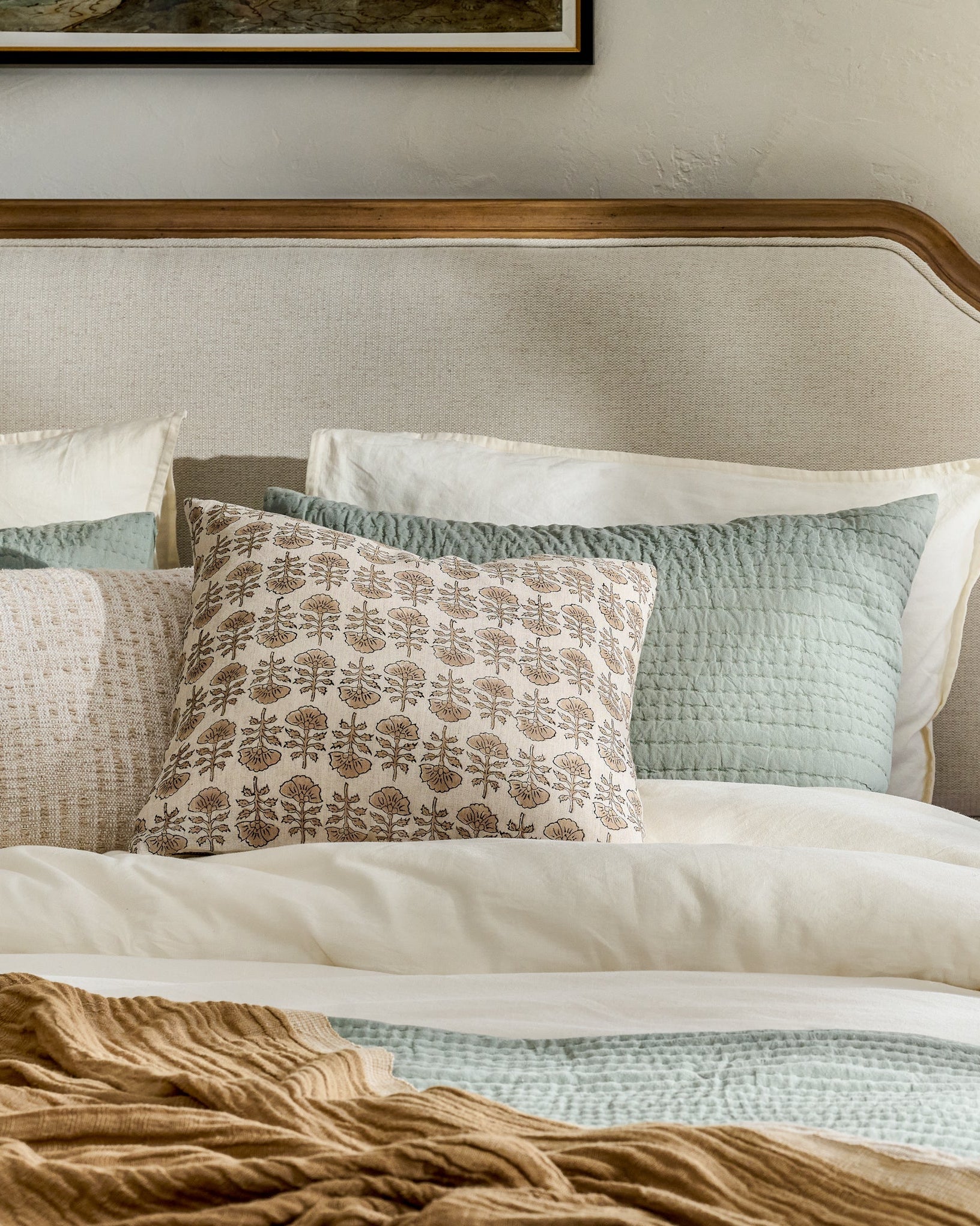Flora Natural Printed Pillow