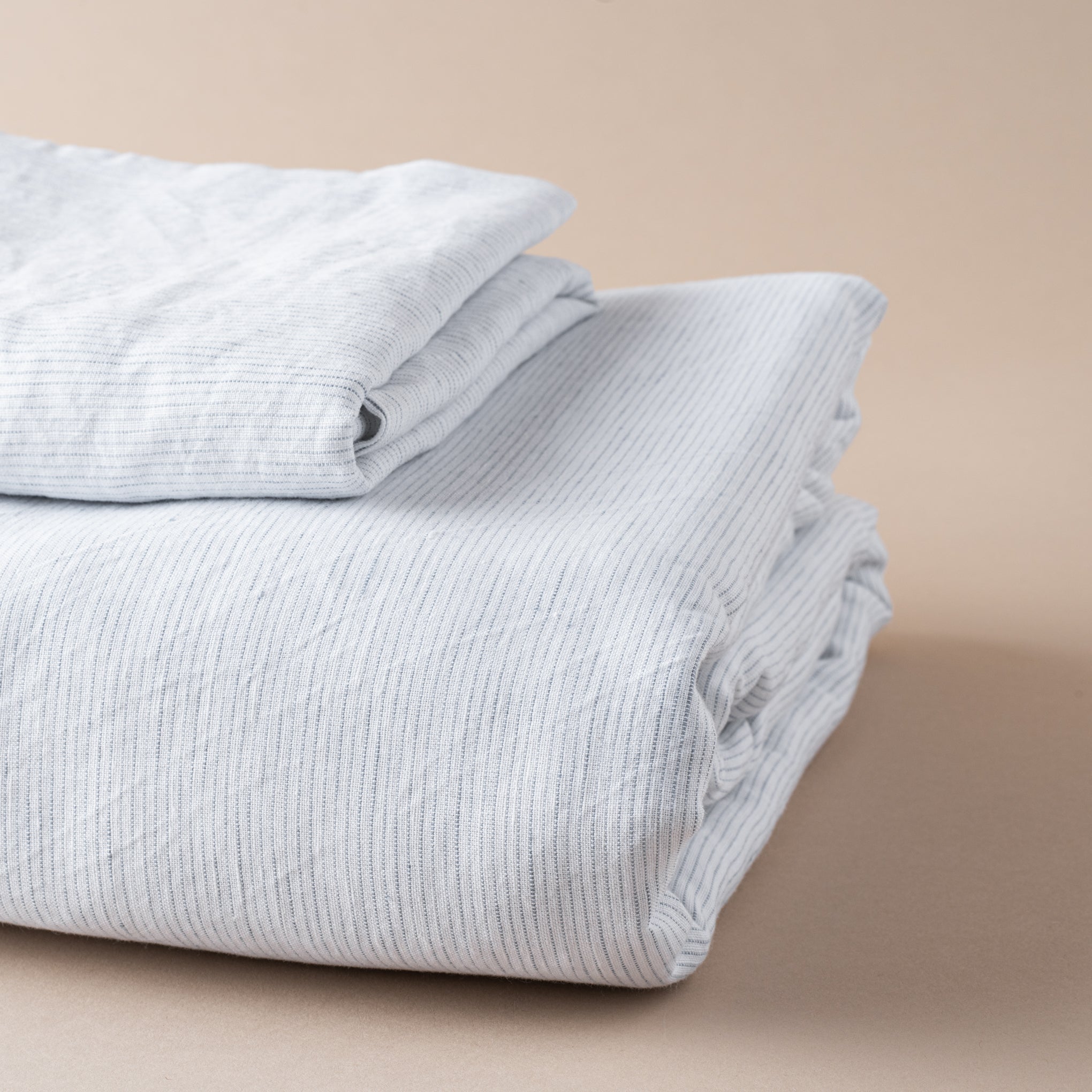 White Stripe Linen Cotton Duvet Cover